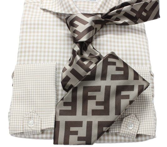 FF 1 | Brown & Taupe | Tie & Pocket Square