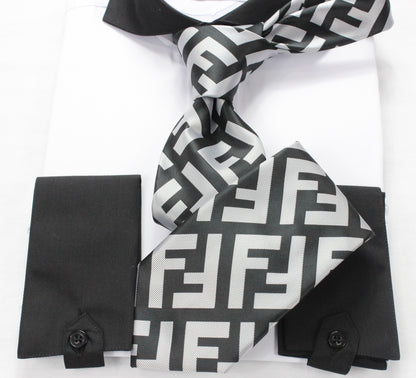 FF 2 | Black & Silver | Tie & Pocket Square