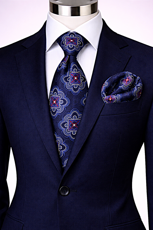 FREDO 2 | NAVY & BLUE | TIE & POCKET SQAURE