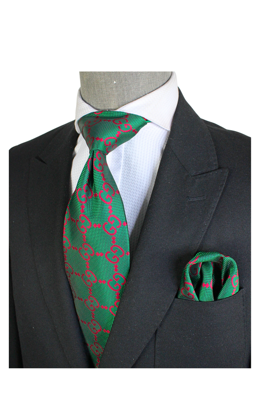 GG 1 | Green & Red | Tie & Pocket Square