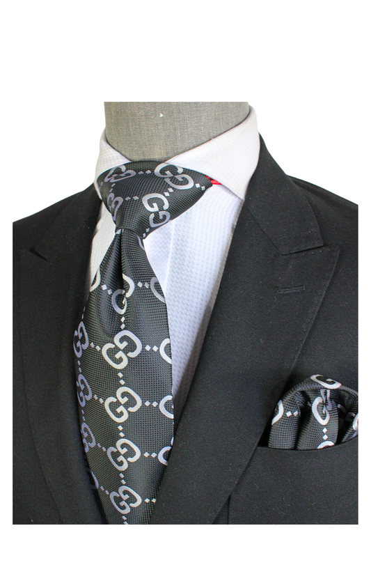 GG 2 | Black & White | Tie & Pocket Square
