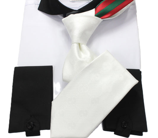 GG Solid 1 | White | Tie & Pocket Square