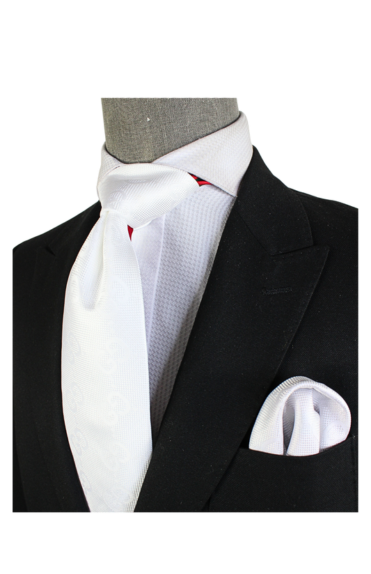 GG Solid 1 | White | Tie & Pocket Square