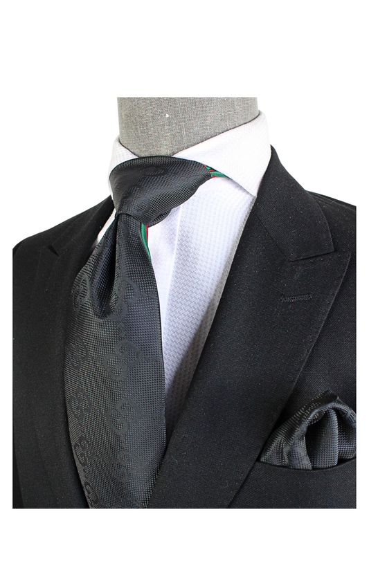 GG Solid 2 | Black | Tie & Pocket Square