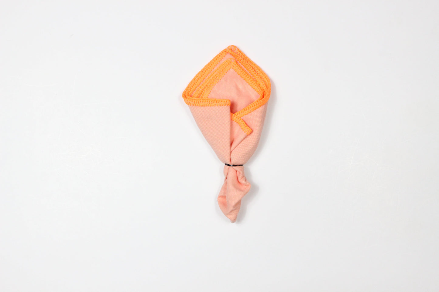 PEACH WITH ORANGE FLAKE BORDER- LINEN POCKET SQUARE