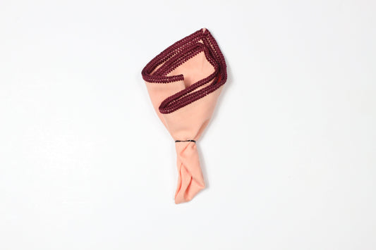 PEACH WITH WINE FLAKE BORDER- LINEN POCKET SQUARE