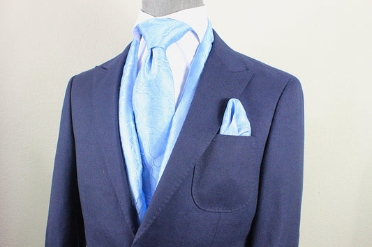 Geometric Solid A10 | Sky Blue Geometric | Scarf & Tie Set