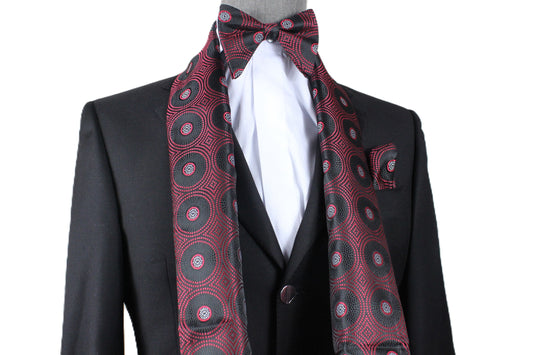 Grand Canyon 9 | Black & Red Geometric | Scarf & Bowtie Set