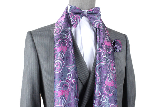 Mayan Ruins 2 | Grey & Pink Floral | Scarf & Bowtie Set