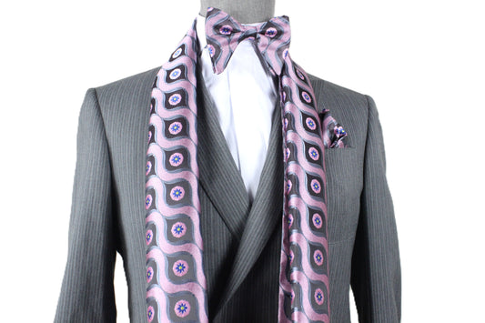Niagara Falls 5 | Grey & Pink Floral | Scarf & Bowtie Set