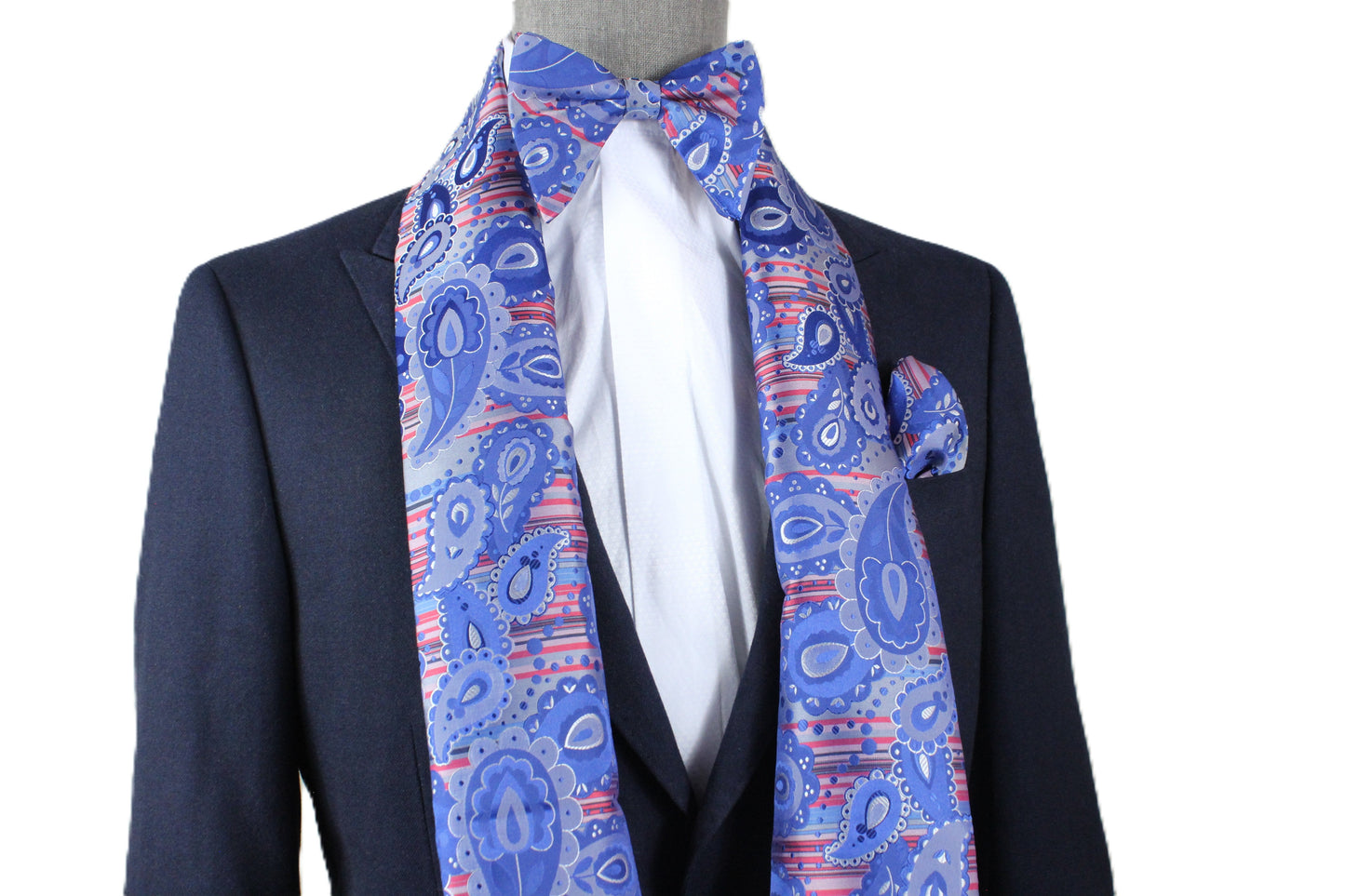 Portofino 7 | Royal Blue & Red Paisley | Scarf & Bowtie Set