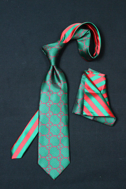 GG 1 | Green & Red | Tie & Pocket Square