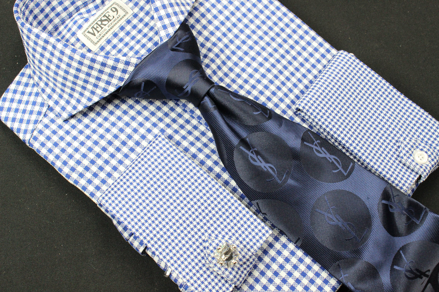 YSL Solid 3 | Navy | Tie & Pocket Square