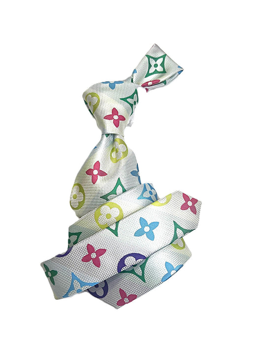 LV 5 | Multi Color White | Tie & Pocket Square