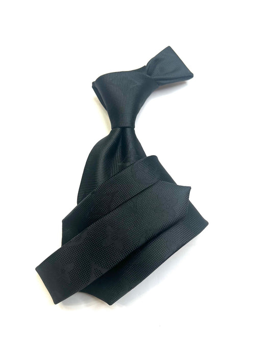 LV Solid 2- Black- Tie & Hanky