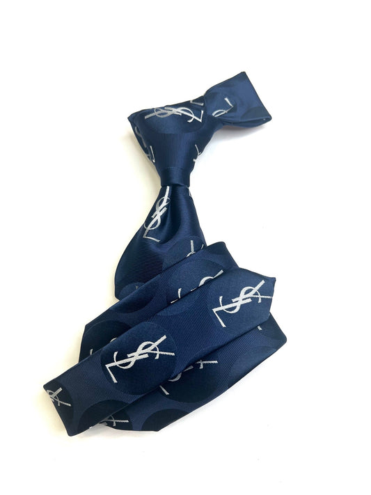 YSL 2 | Navy & White | Tie & Pocket Square