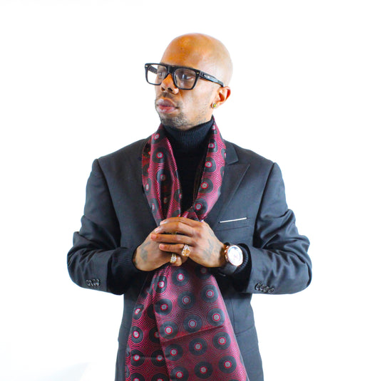 Grand Canyon 9 | Black & Red Geometric | Single Scarf