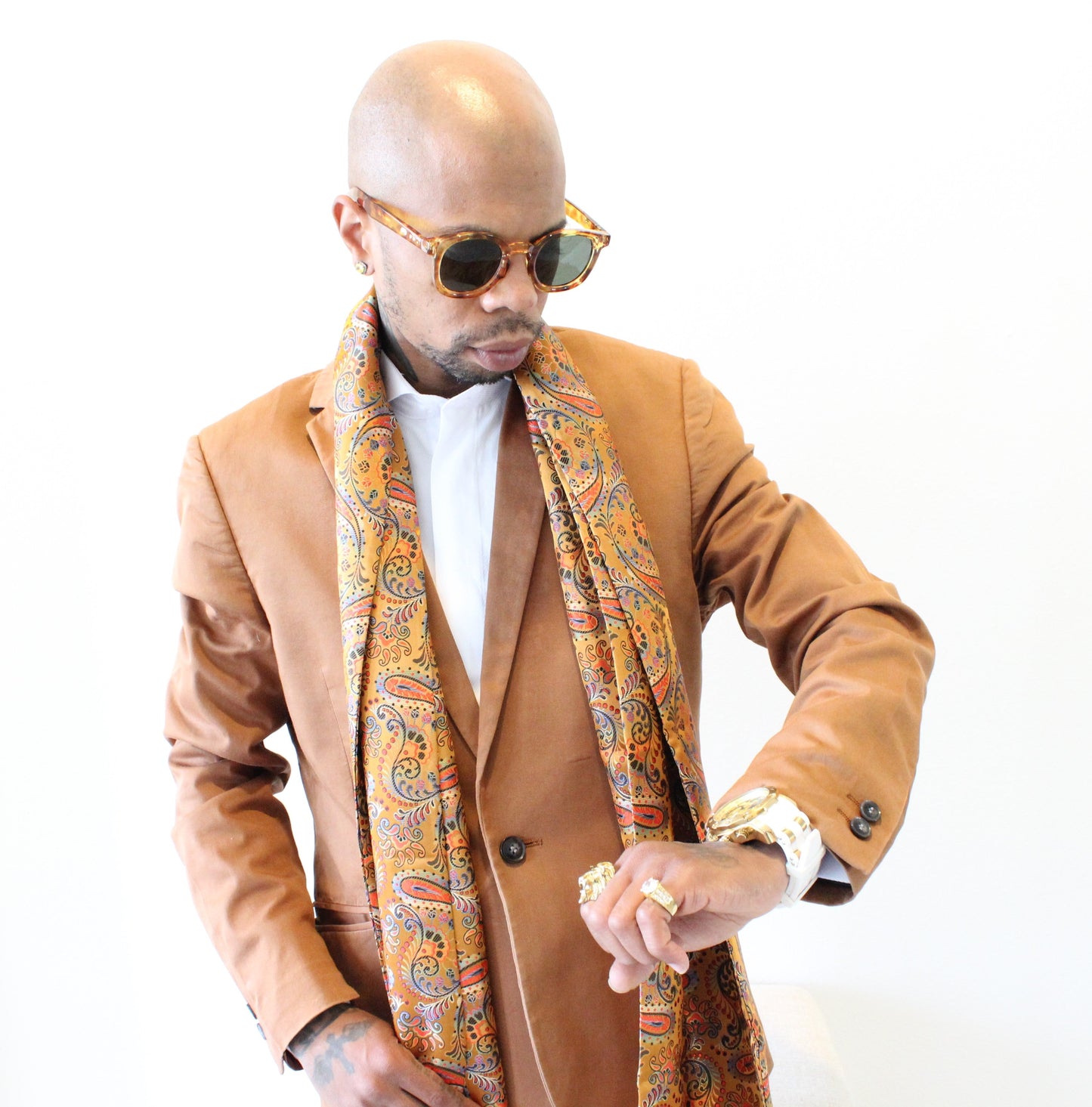 Komoda Island 10 | Gold Paisley | Single Scarf