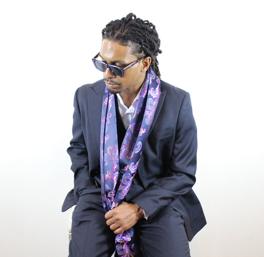 Barrier Reef 2 | Navy Paisley | Single Scarf