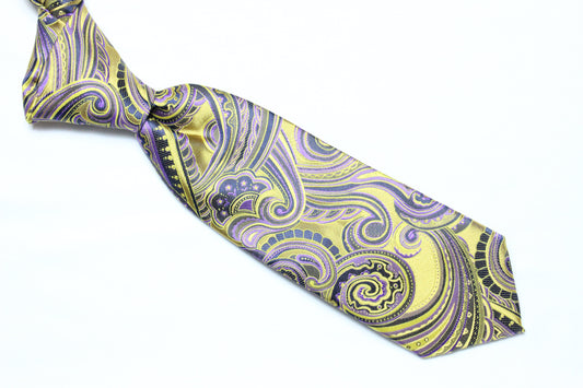 Messi 4 | Purple & Gold Paisley | Tie & Pocket Square