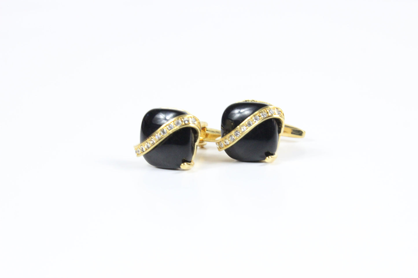 The Hope 1 | Gold w/ Black Stones | Cufflinks