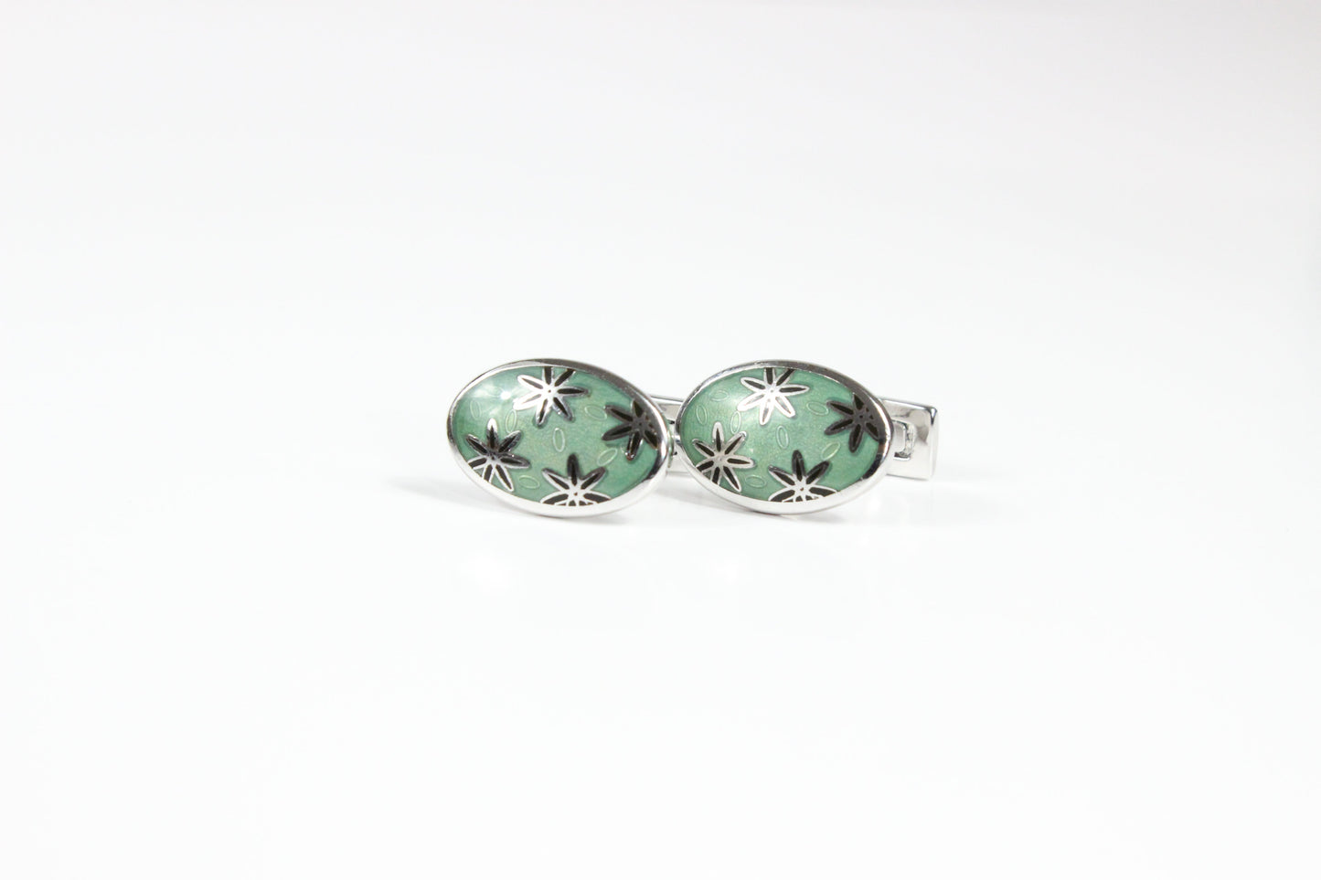 V9 Link 9 | Teal Floral | Cufflinks