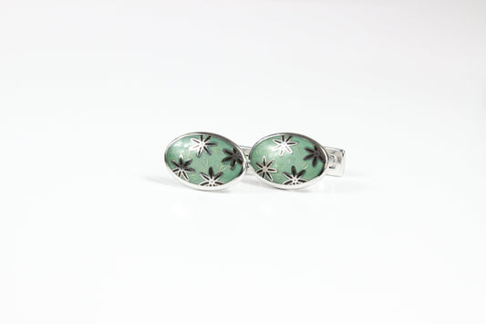 V9 Link 9 | Teal Floral | Cufflinks