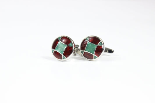 V9 Link 8 | Red & Teal | Cufflinks