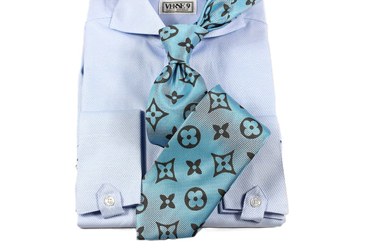 LV B1 | Aqua | Tie & Pocket Square