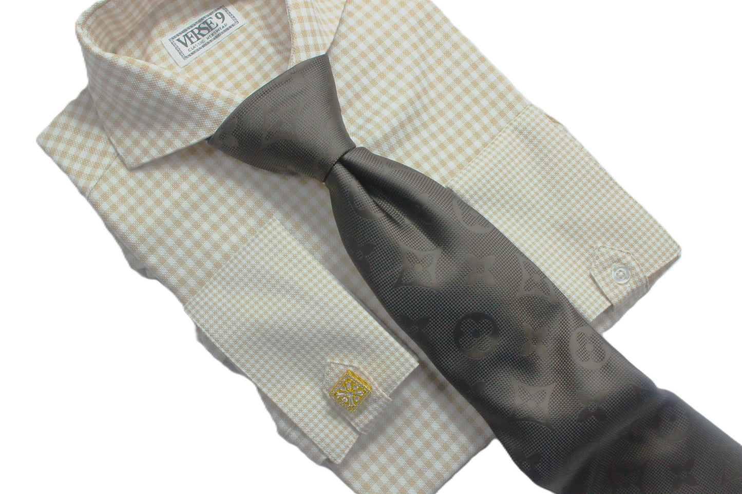 LV Solid 1- Brown- Tie & Hanky