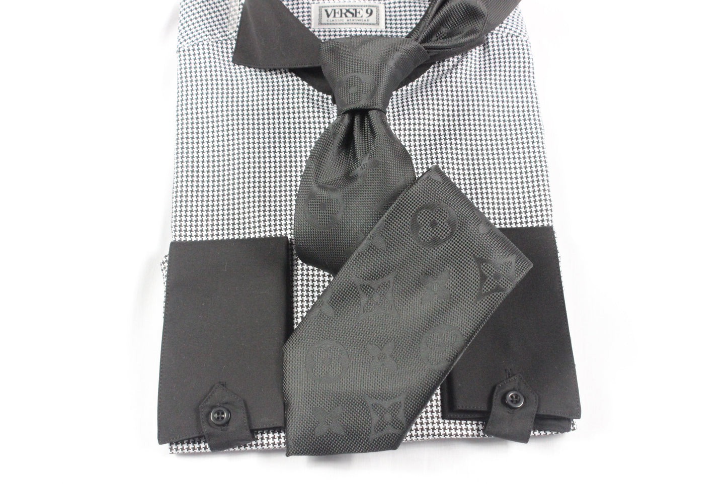 LV Solid 2- Black- Tie & Hanky
