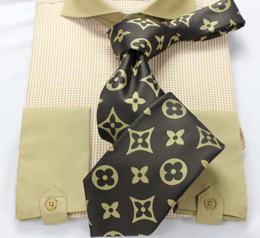 LV 3 | Brown & Tan | Tie & Pocket Square