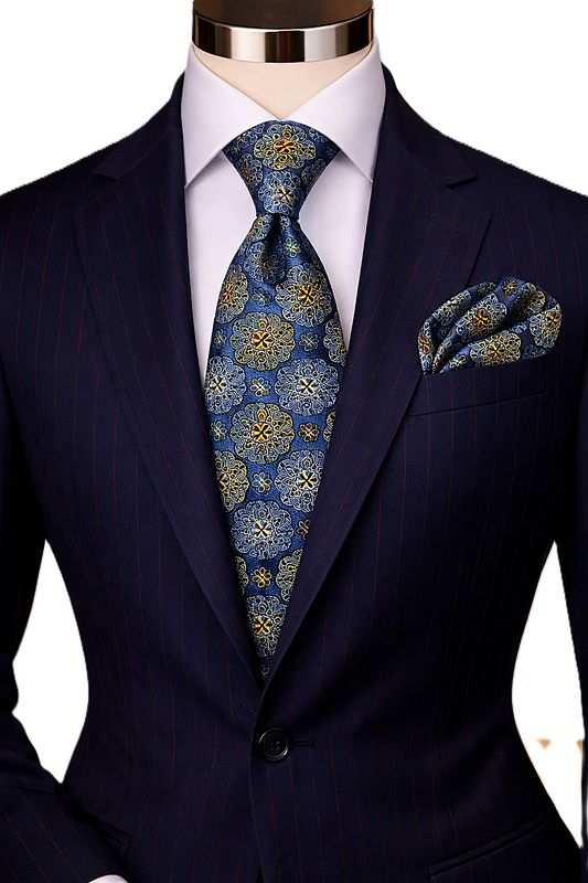 MOE 2 | MULTI COLOR BLUE | TIE & POCKET SQAURE