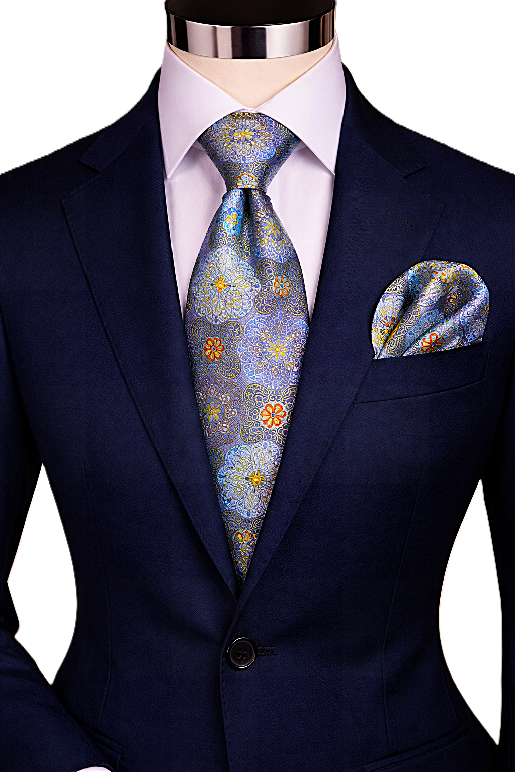 MOE 3 | MULTI COLOR SILVER | TIE & POCKET SQAURE