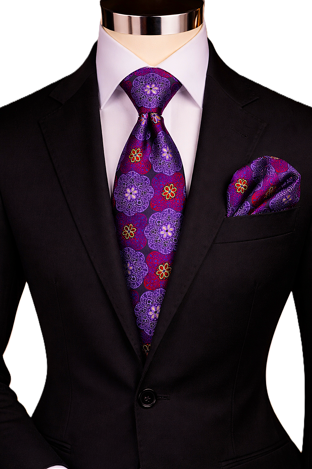 MOE 4 | MULTI COLOR BLACK | TIE & POCKET SQAURE
