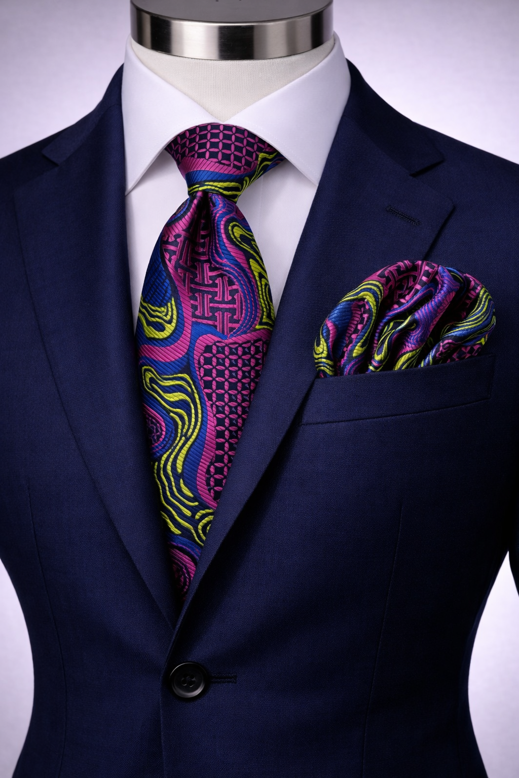 OLYMPIA 6 | ROYAL & FUSCHIA | TIE & POCKET SQAURE