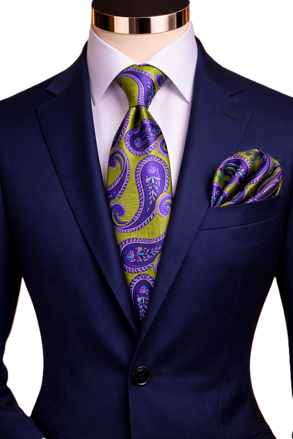 ROCCO 6 | GREEN & PURPLE | TIE & POCKET SQAURE