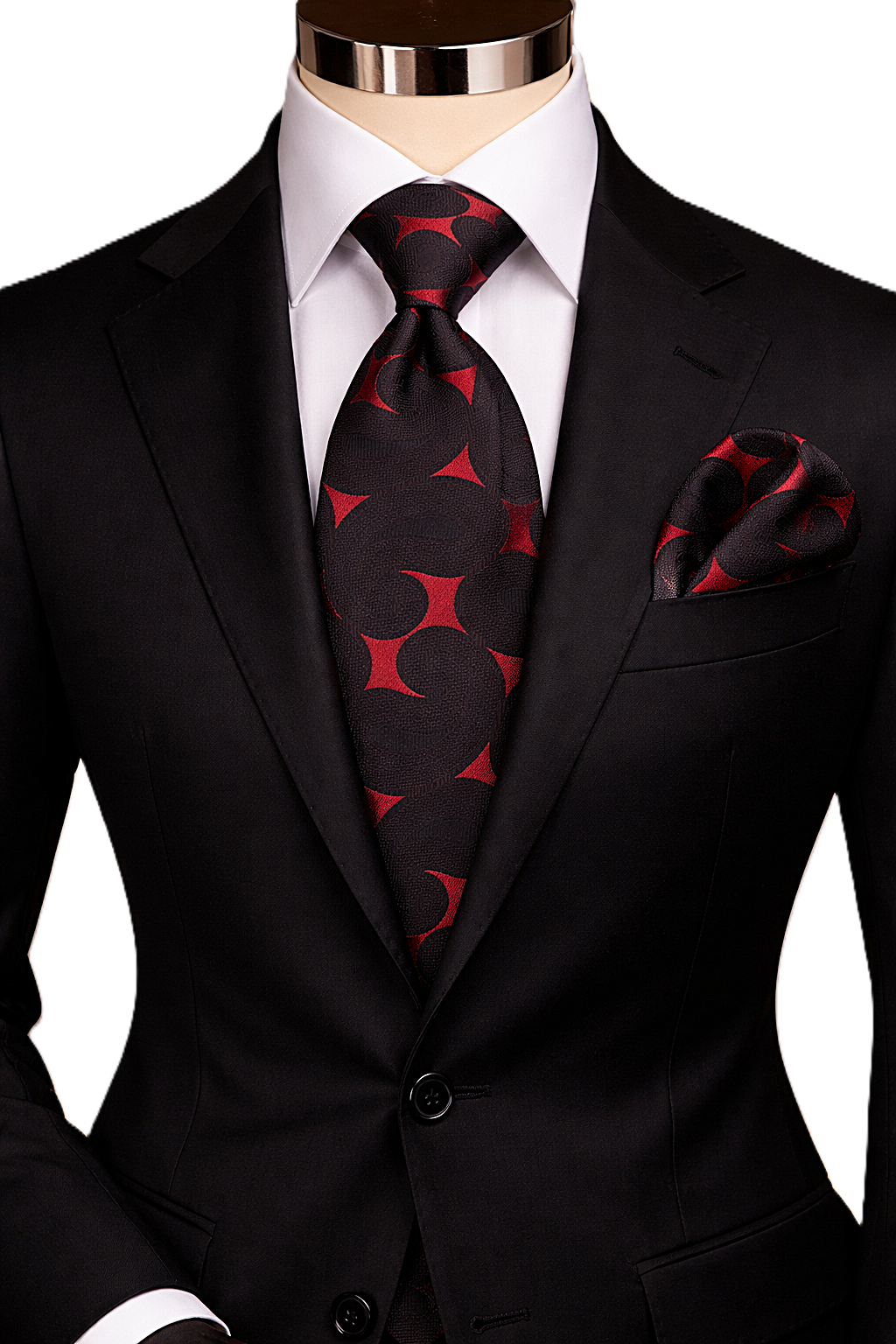 SALVATOR 7 | RED & BLACK | TIE & POCKET SQAURE