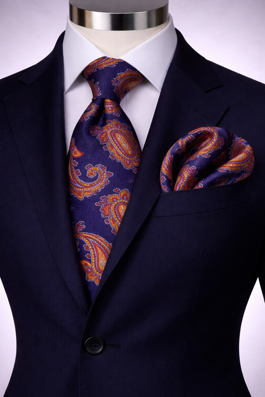 SONNY 5 | NAVY BLUE | TIE & POCKET SQAURE