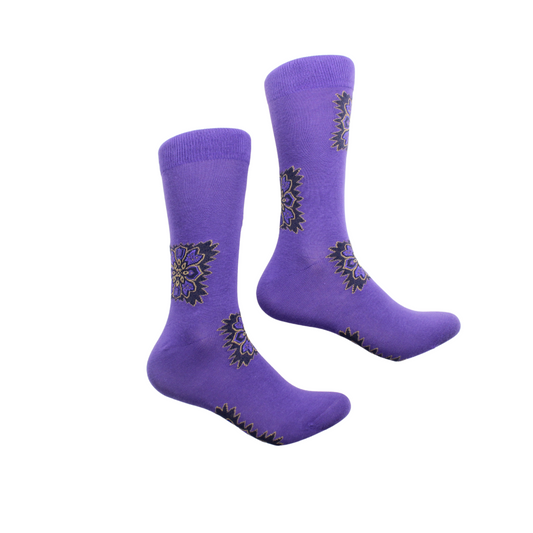 Synethic 2 | Purple & Gold  Geometric | Sock