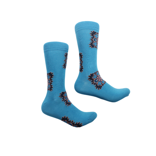 Synethic 1 | Teal & Peach Geometric | Sock