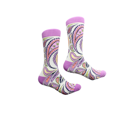 Tiger 8 | Grey & Lavender Paisley | Sock