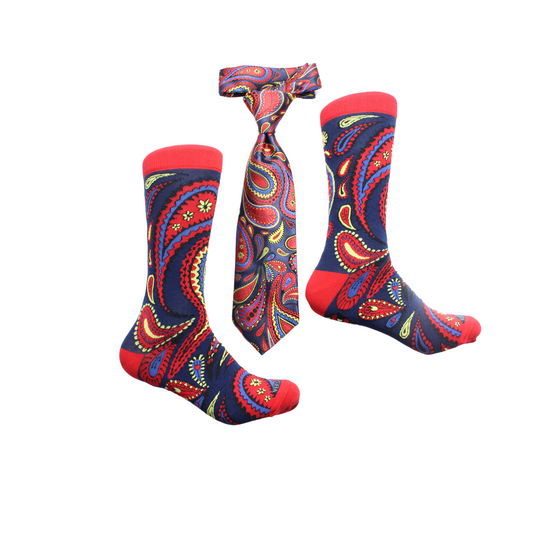 Tiger 1 | Navy Paisley | Tie & Sock Combo
