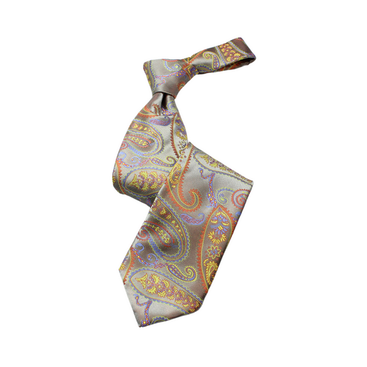 Tyson 3 | Grey Paisley | Tie & Pocket Square