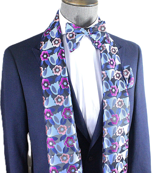 Victorian Falls 6 | Navy & Blue Floral | Single Scarf