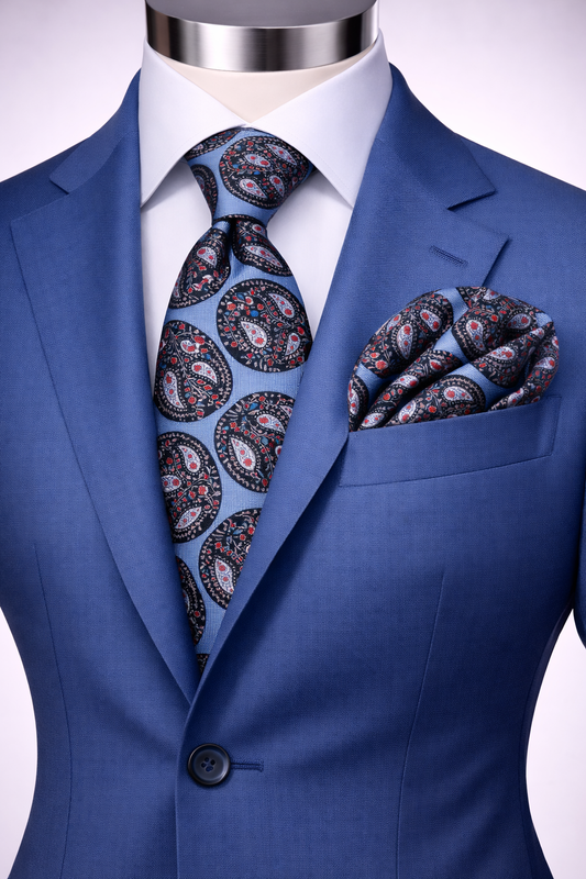 VITELLI 10 | ELECTRIC BLUE | TIE & POCKET SQAURE