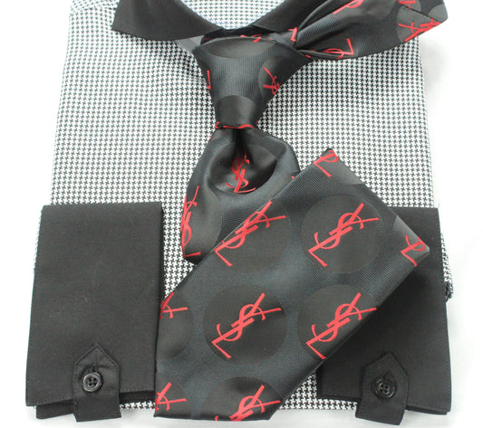 YSL 4 | Black & Red | Tie & Pocket Square