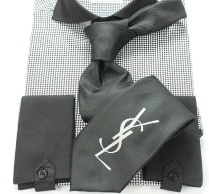 YSL Logo 1 | Black | Tie & Pocket Square