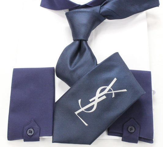 YSL Logo 2 | Navy | Tie & Pocket Square