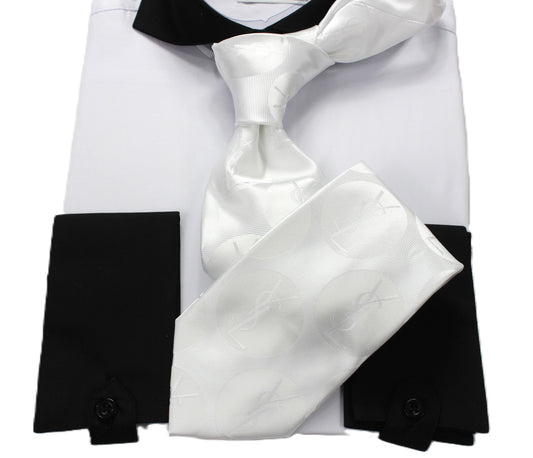 YSL Solid 1 | White | Tie & Pocket Square